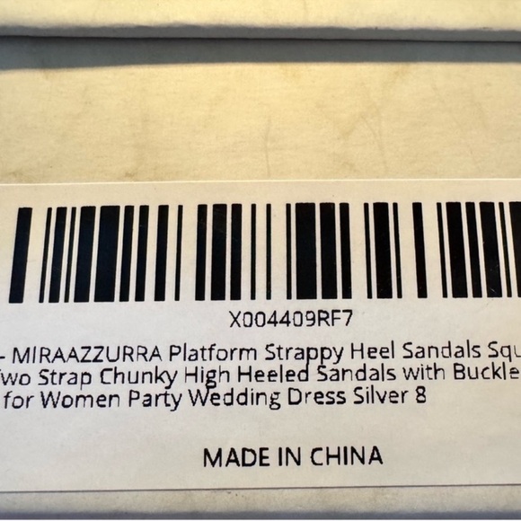MIRAAZZURRA Silver Strappy Block Heel Sandals size 8 heel 4” NIB - Picture 10 of 10